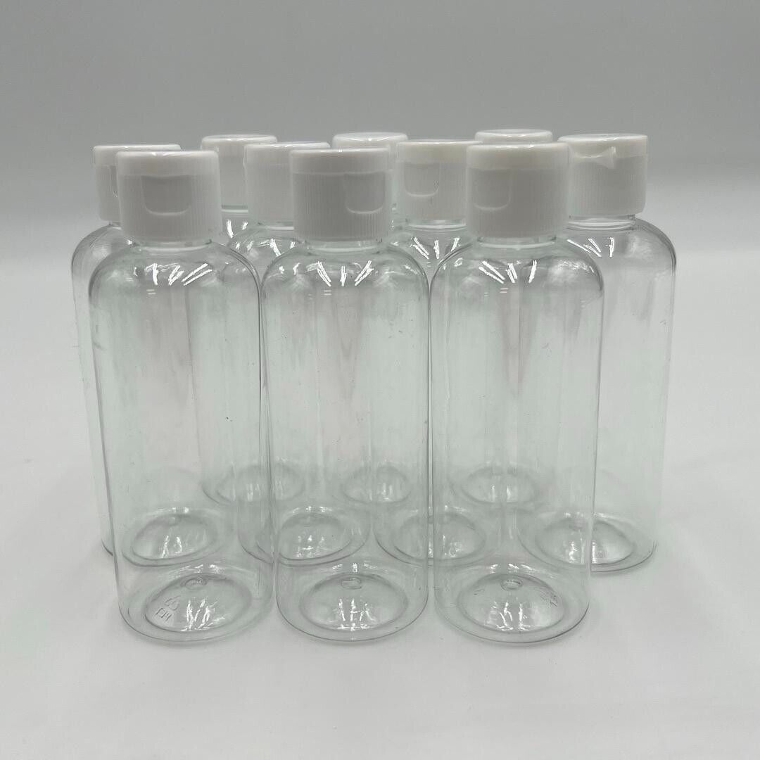 100ml (3.38 fl oz) PET Plastic Round Bottles 20/410 Neck Flip Cap - 5,000 Pack