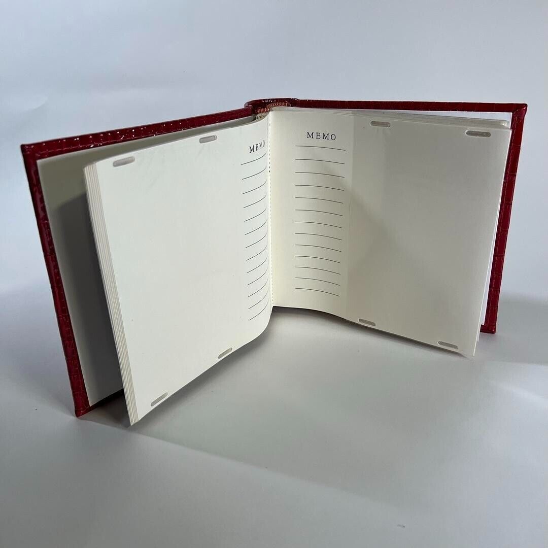 Red Leather Photo Album 89 4x6 Photos with Memo and 3x3 Cover Photo