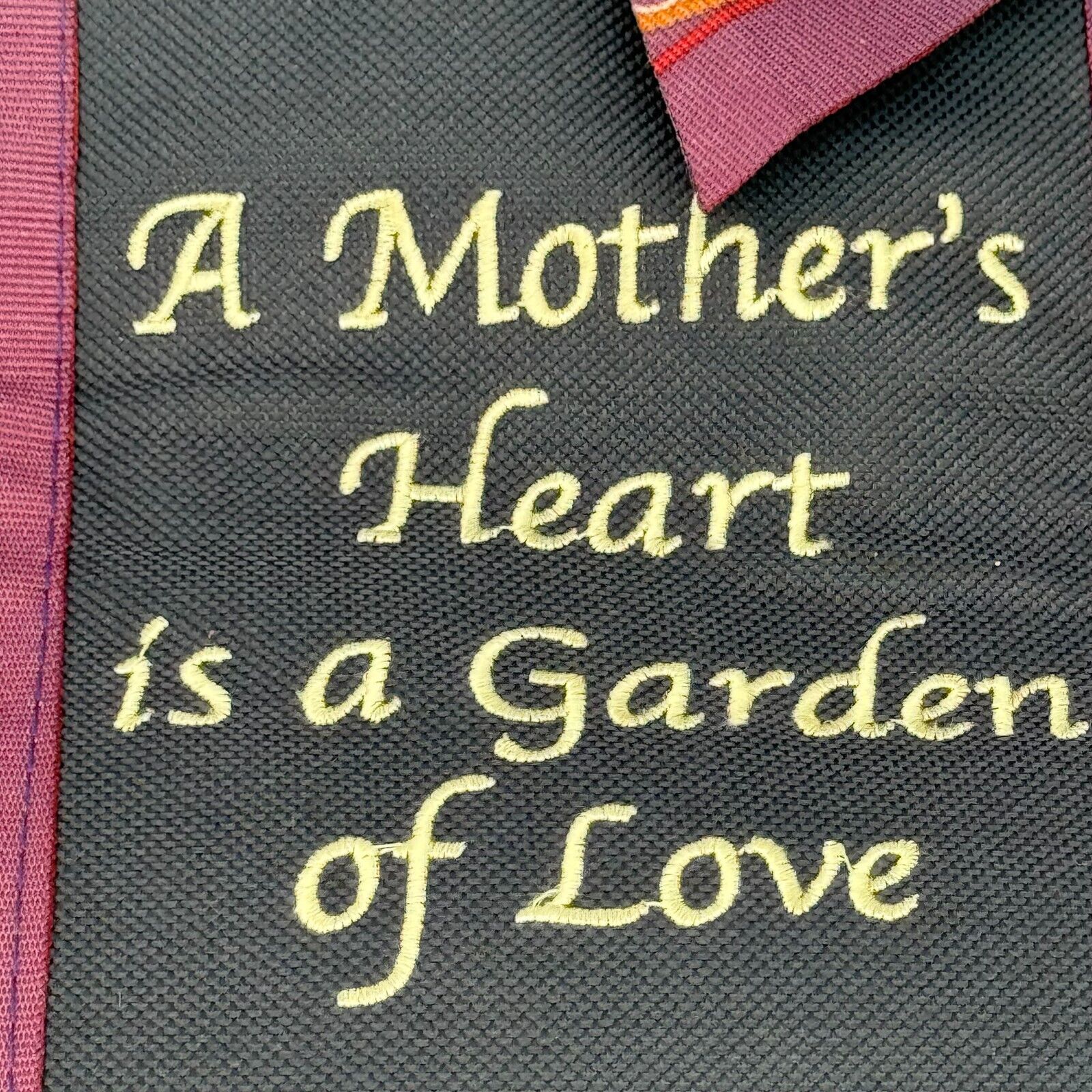 MWW Market Sentiment Zippered Black Canvas Tote Bag Mother Heart Garden Love NWT