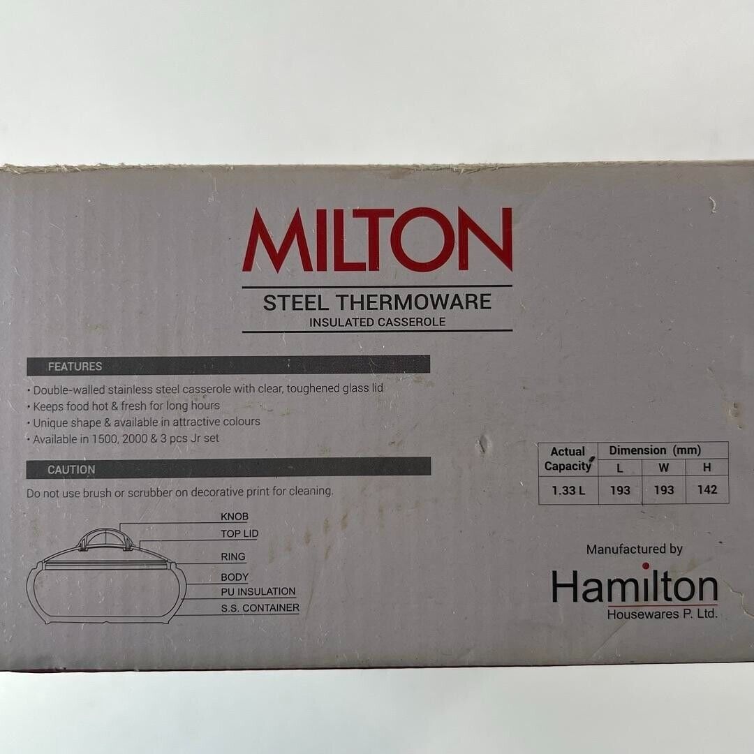 Milton Clarion 1500 1.33L Steel Thermoware Insulated Casserole - New in Box