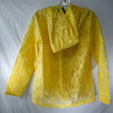 Me Jane Yello Lace Rain Jacket Water Repellent Coating Zip Up Wonens Size M NWT