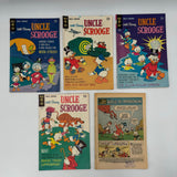 Lot of 5 Original Uncle Scrooge Walt Disney Gold Key Comics Donald Duck Hewey