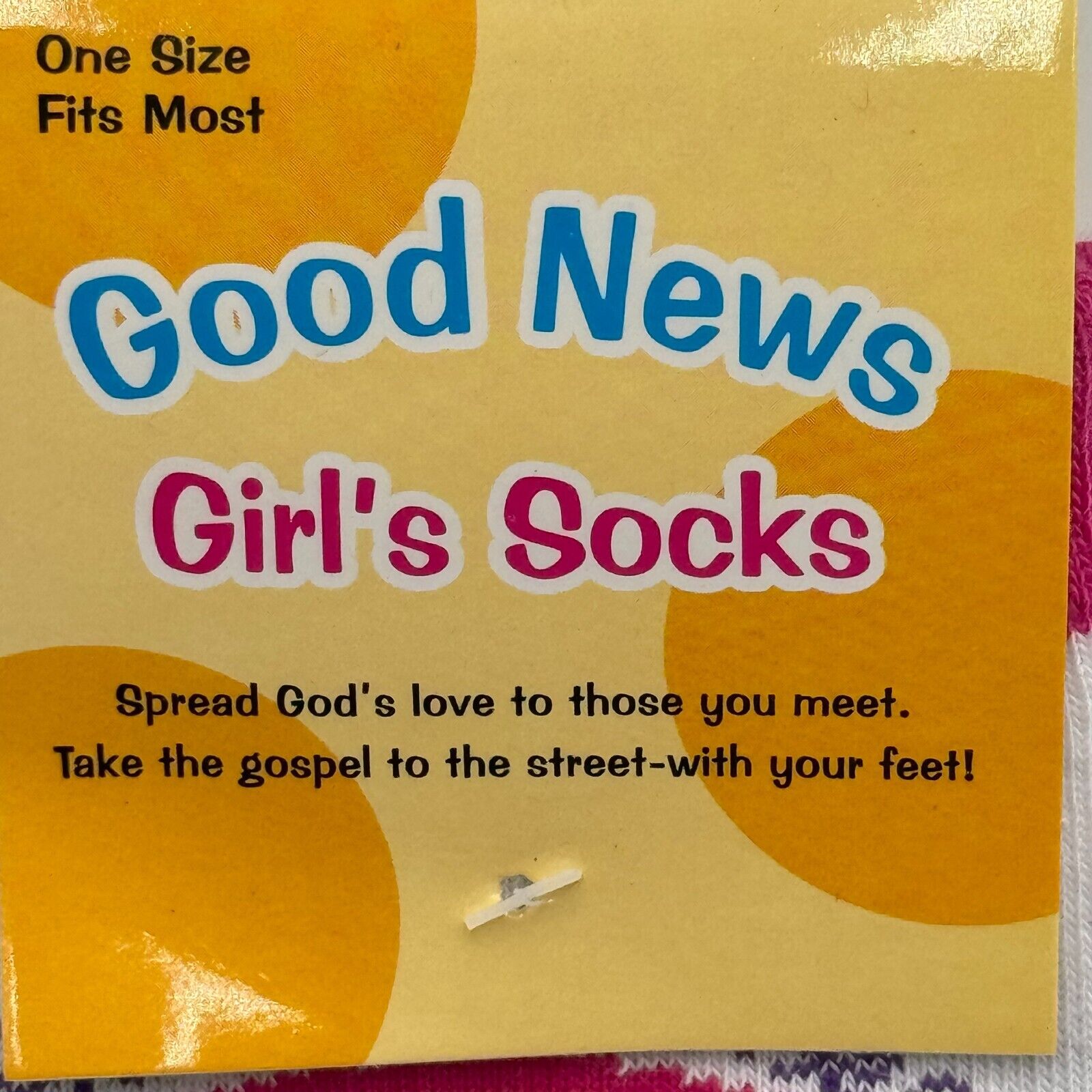 2 Pairs Good News Girls Socks One Size Fits Most Kids God’s Promise Rainbow New