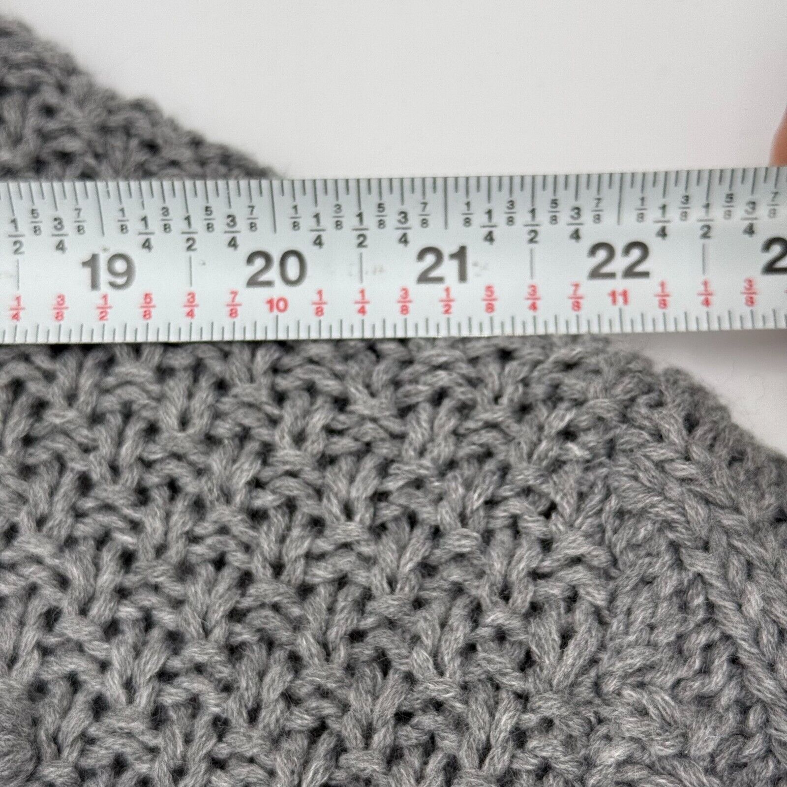 Cotton Emporium Sweater Grey Puffball Knit Woven Crochet Womens Size XS