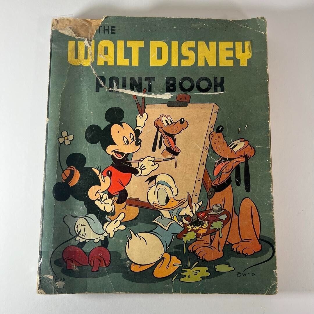 Rare Vintage The Walt Disney Paint Book #2080 (Whitman, 1937) Mostly Unused