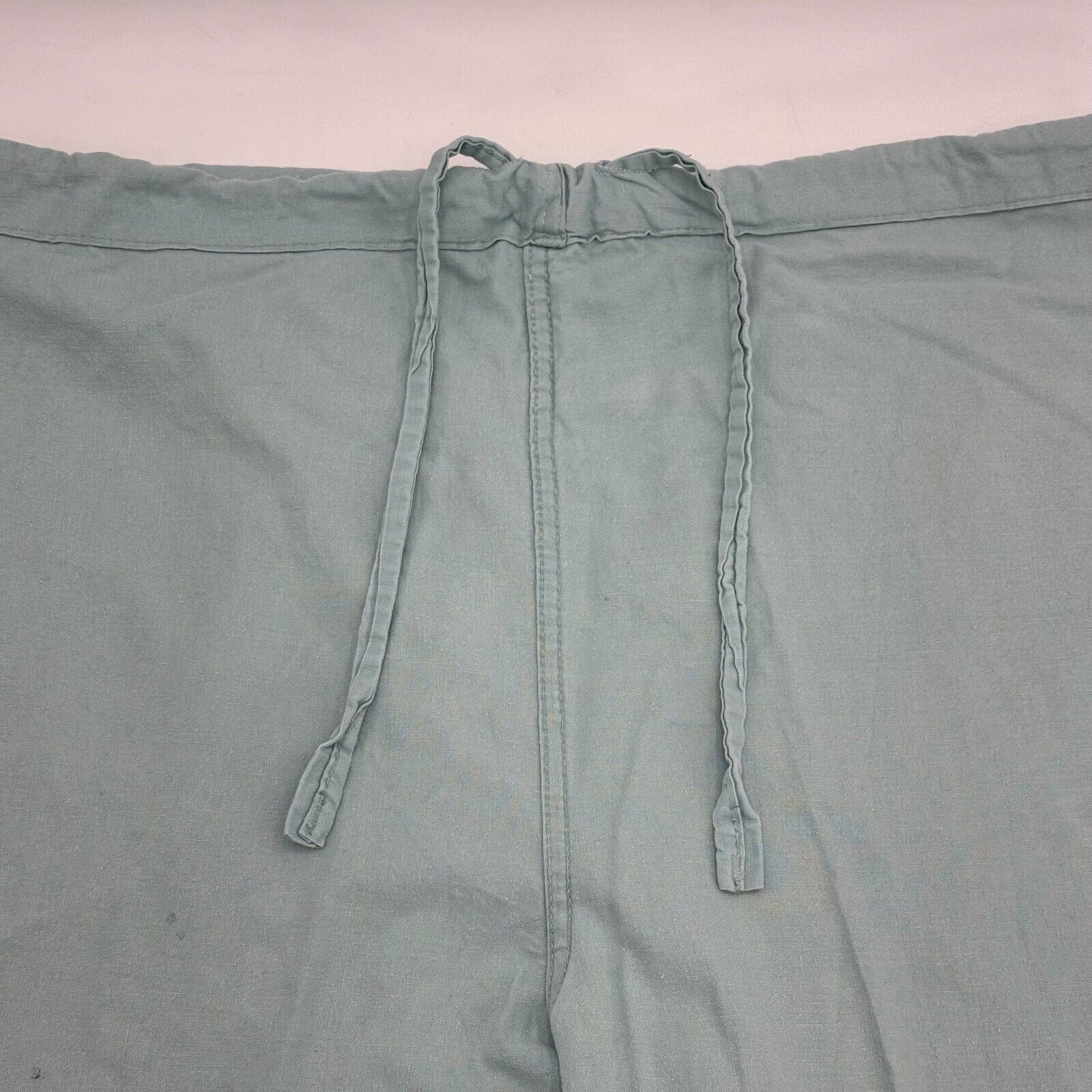 Fashion Pullstring Womens Cotton Straight Relaxed Denim Style Pants Mint Size M