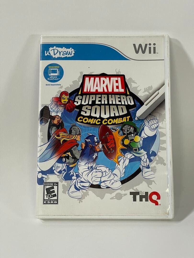 Nintendo Wii UDraw Marvel Super Hero Squad Comic Combat Complete - Game Only