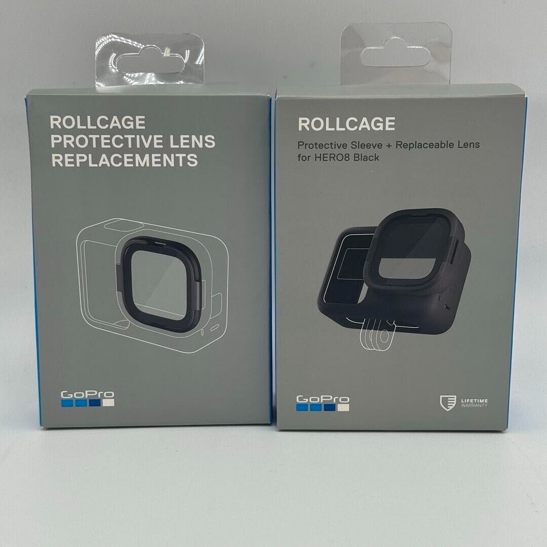 GoPro Hero 8 Rollcage Protective Sleeve + Lens Cover & Replacements New Sealed