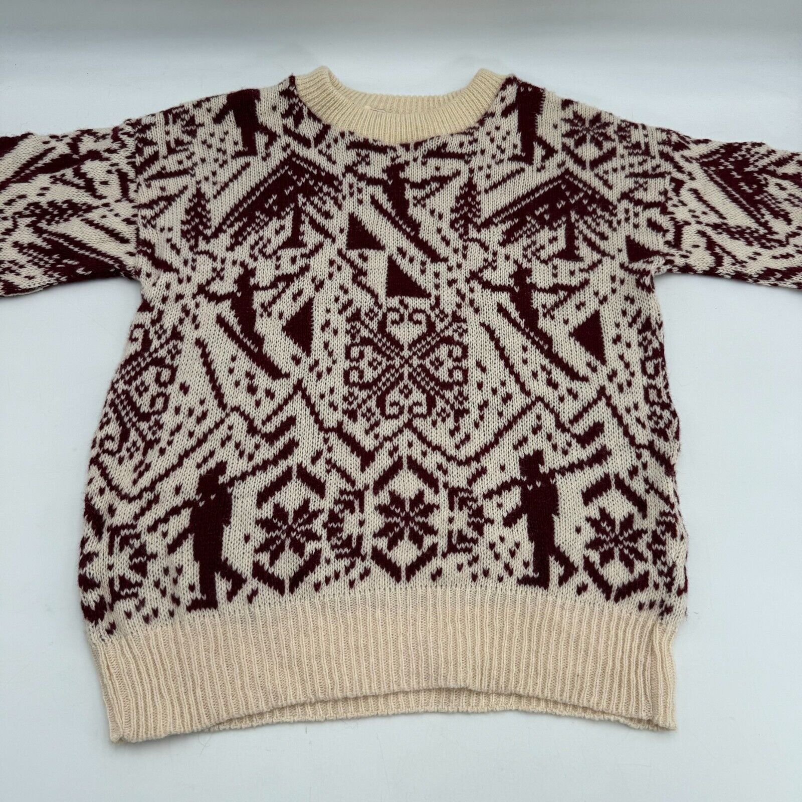 Cedar Bend Vintage Sweater Lumberjack Red White Crew Men’s Size Small S (34-36)