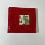 Red Leather Photo Album 89 4x6 Photos with Memo and 3x3 Cover Photo