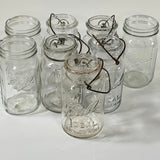 Lot of 9 Ball Ideal Clear Assorted Mason Jars Widemouth Ideal Designs - No Lids