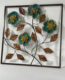 Stunning And Beautiful Metal Framed Fall Leaves & Flowers Wall Decor