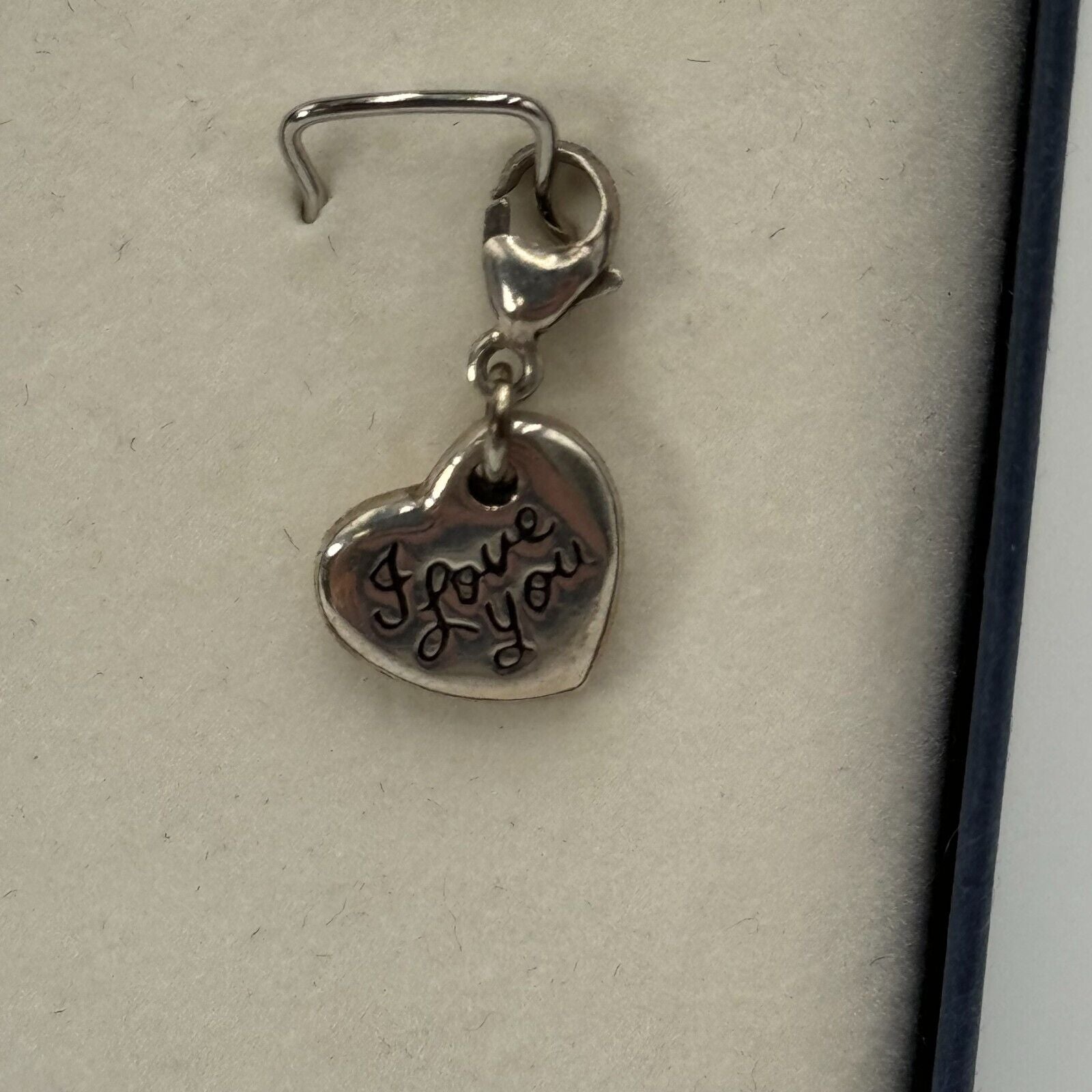 Bob Siemon Designs "I Love You" Engraved Heart Shaped Silver Charm Pendant