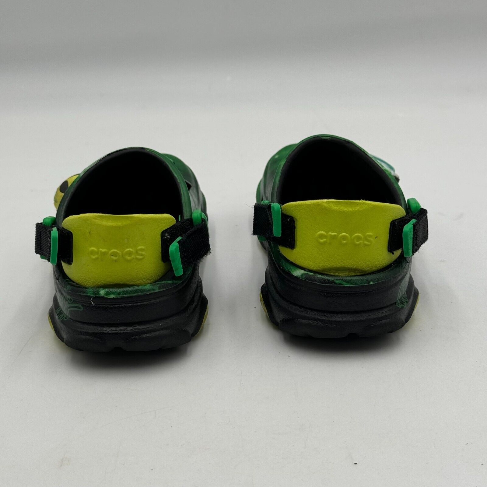 CROCS X Ron English Area 54 All Terrain Glow Green Alien UFO Rare Toddler Size 9