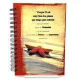 Christian Art Gifts 6x9 Spanish Beach Starfish Prayer Notepad Journal Notebook