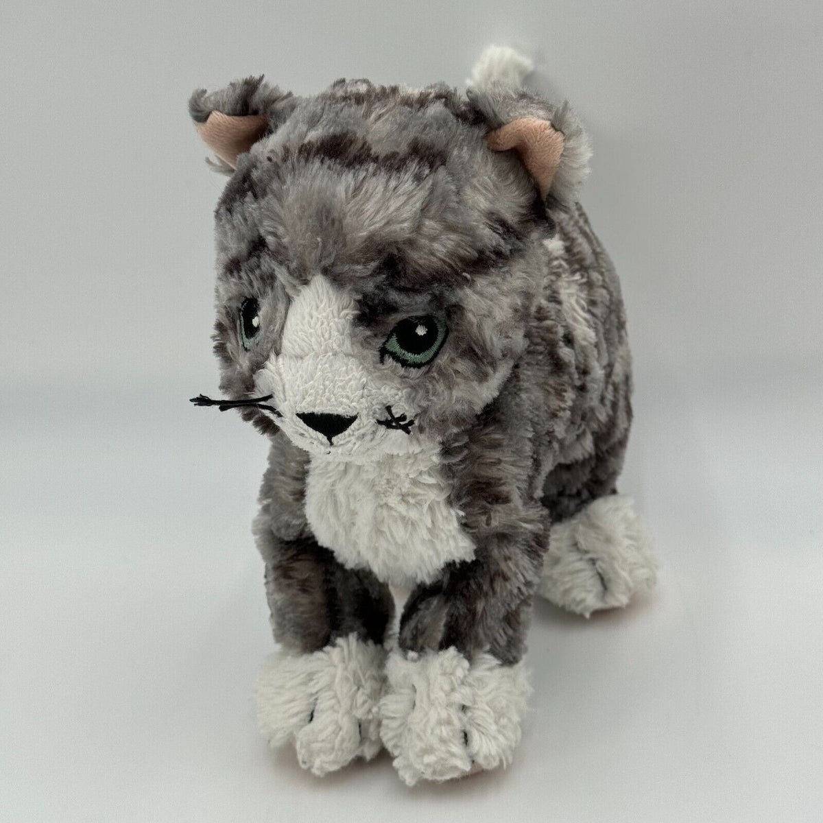 IKEA Lilleplutt Kitty Cat 8" Plush Stuffed Animal Gray Black White Tabby