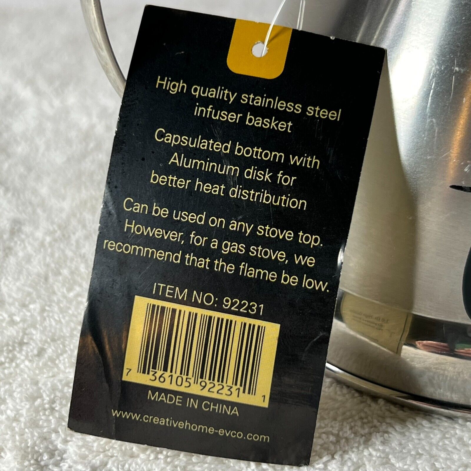 NOBILI-TEA Tea & Whistling High Quality Stainless Steel Kettle w/  1 qt Capacity