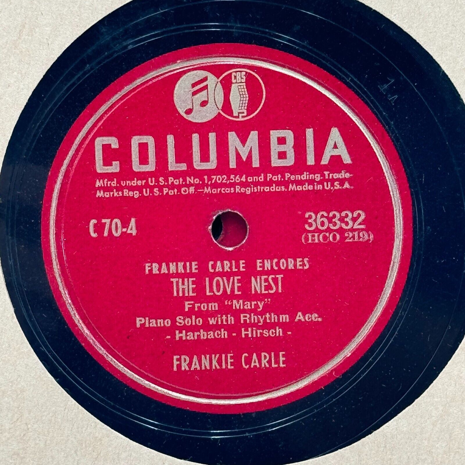 Columbia Presents Frankie Carle Encores Record Set C-70