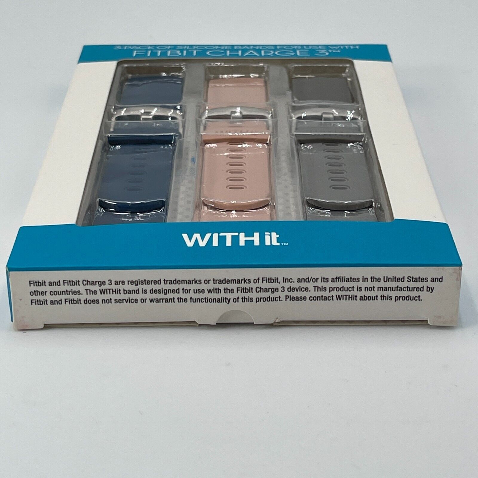 WITHit Replacement Band Compatible with Fitbit Charge 3 & 4 - 3-Pack