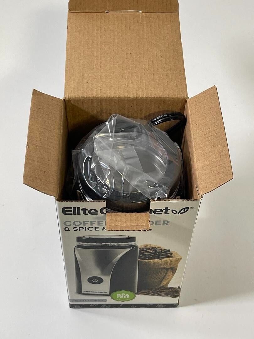 Elite Gourmet Twist & Lock Coffee Grinder & Spice Mill ETS-9053 NEW IN BOX