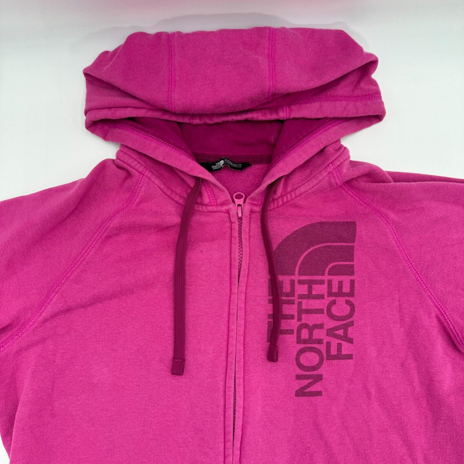 The North Face Women's Pink Hoodie Full Zip Light Hooded Jacket Pockets Size L