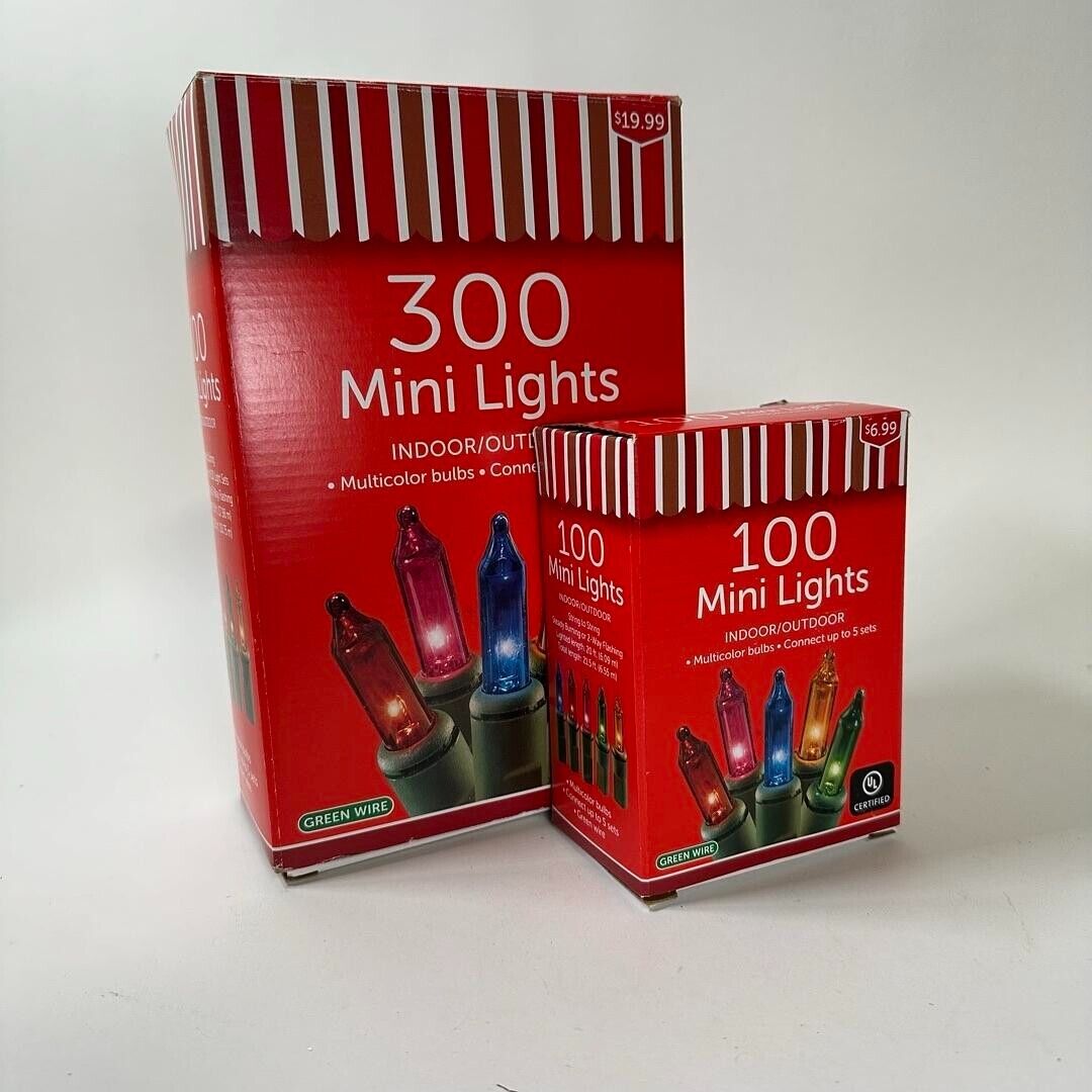 Multicolored Indoor/Outdoor Christmas Lights 300 mini lights + 100 mini lights