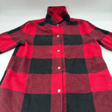 BB Dakota Shacket Plaid Red Black Flannel Button Up Wool Coat Pockets Size Large