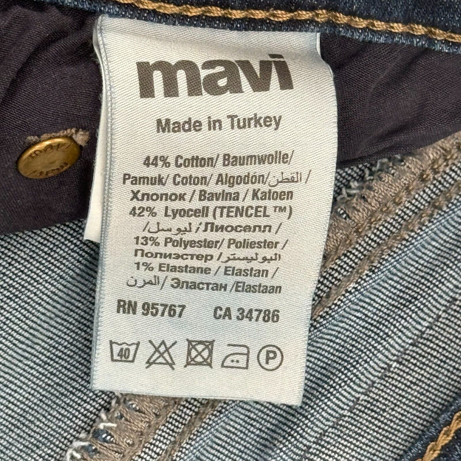 Mavi Alexa Womens Mid-Rise Skinny Jeans Denim Blue Stretch Dark Wash Size 34x30