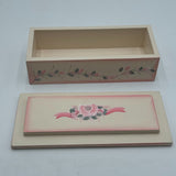 Floral Wood Box with Lid Jewelry Box Storage Case