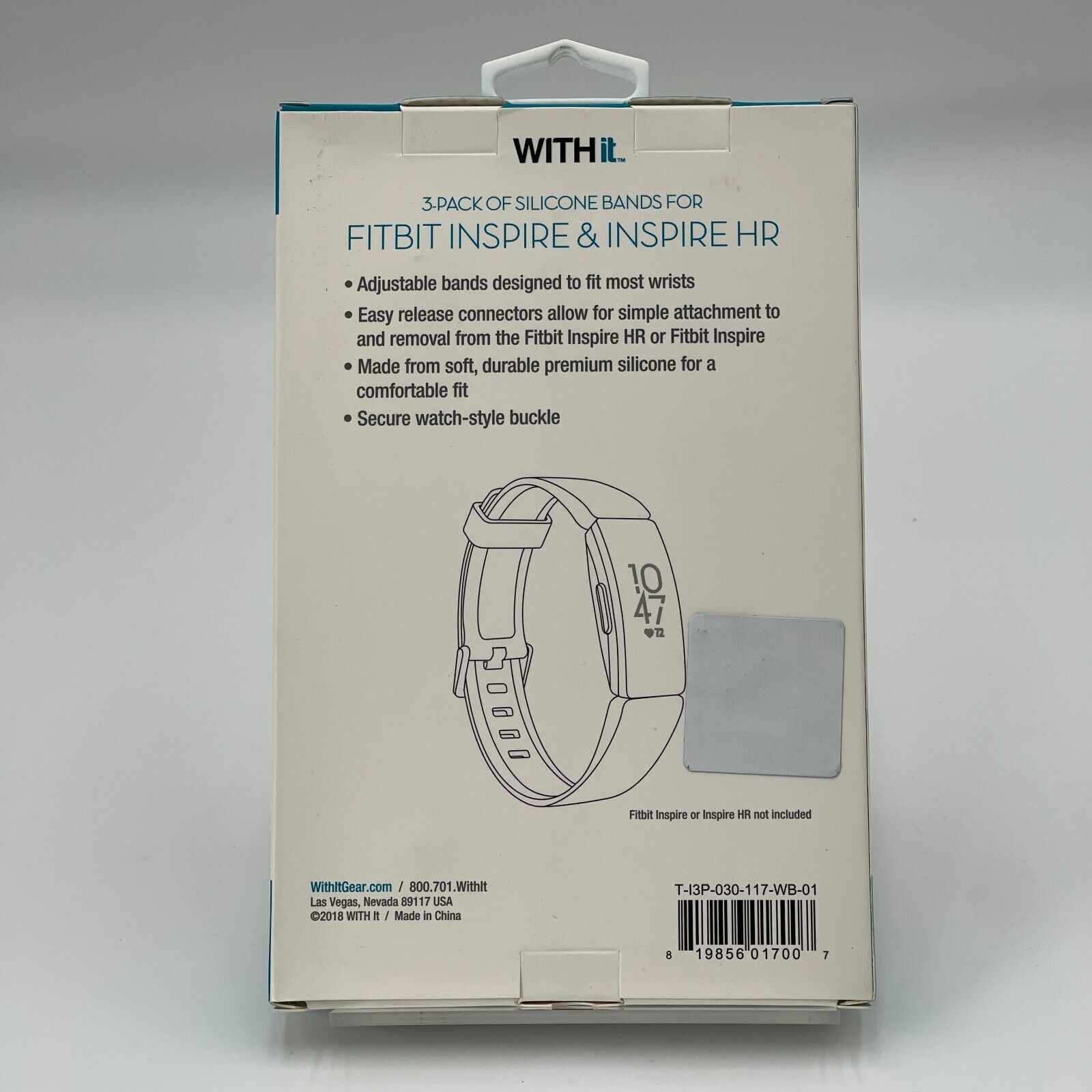 (NEW) WITHit  3 Pack of  Silicone Bands for Fitbit Inspire & Inspire HR