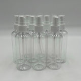 100 ml (3.38 fl oz) Clear PET Plastic Bottles 24/410 Finger Sprayers - 50 Pack