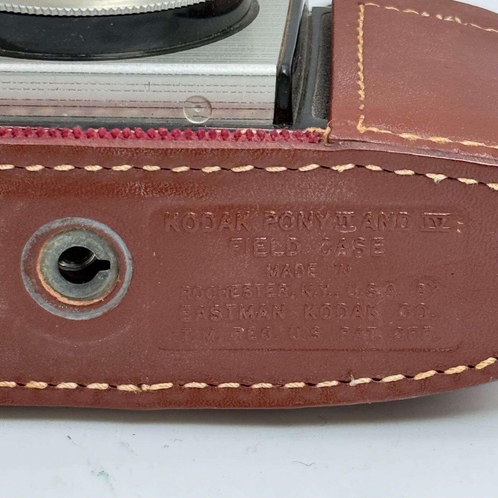 Kodak Pony II Film Camera with Anastar 44mm f3.9 Lens + Brown Leather Case VTG