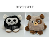 Dan Dee Reversable Plush Round Dog/Skeleton Dog Easy Flip Soft Toy Spooky