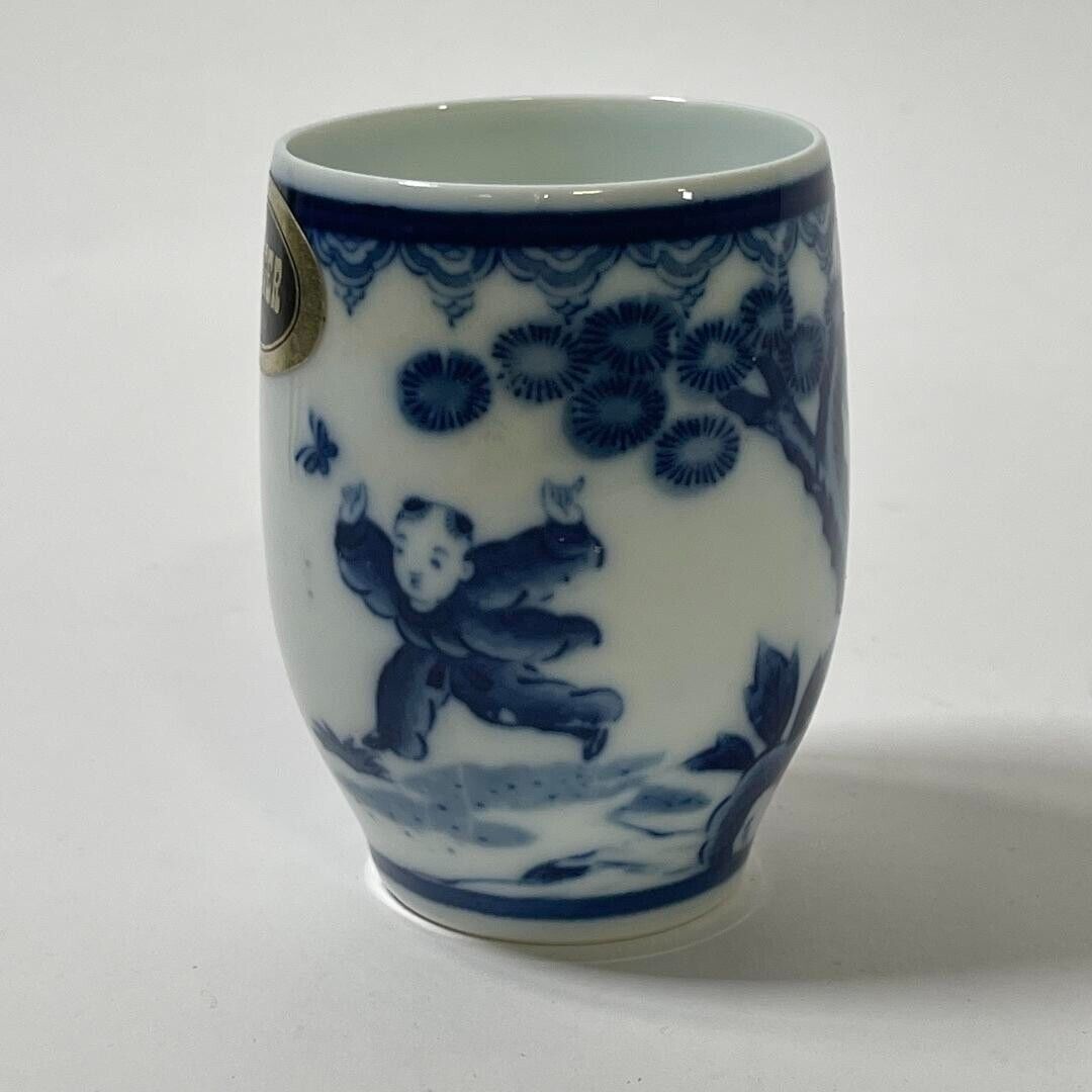 Vintage Diplomat Japanese Blue and White Designs Porcelian Candle Holder Gem