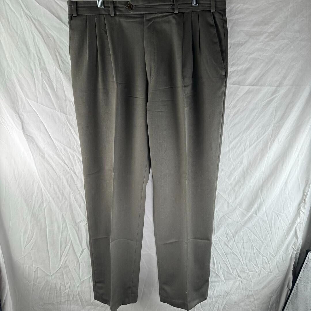 Brandini Pleated Dress Pants Grey Mens 36x32