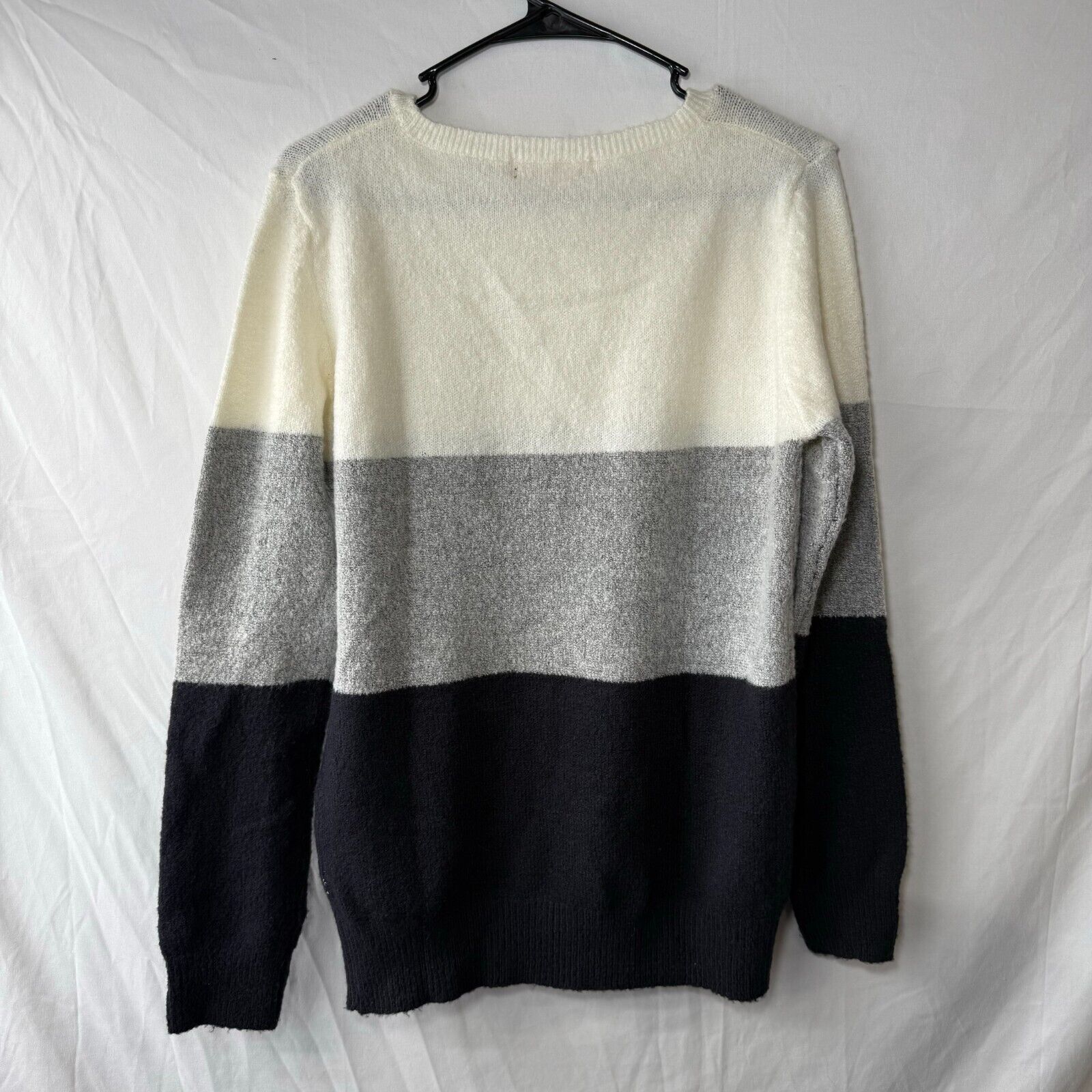 Jade & Ivory Womens Knitted Crewneck Pullover Sweater Relaxed Colorblock Size M