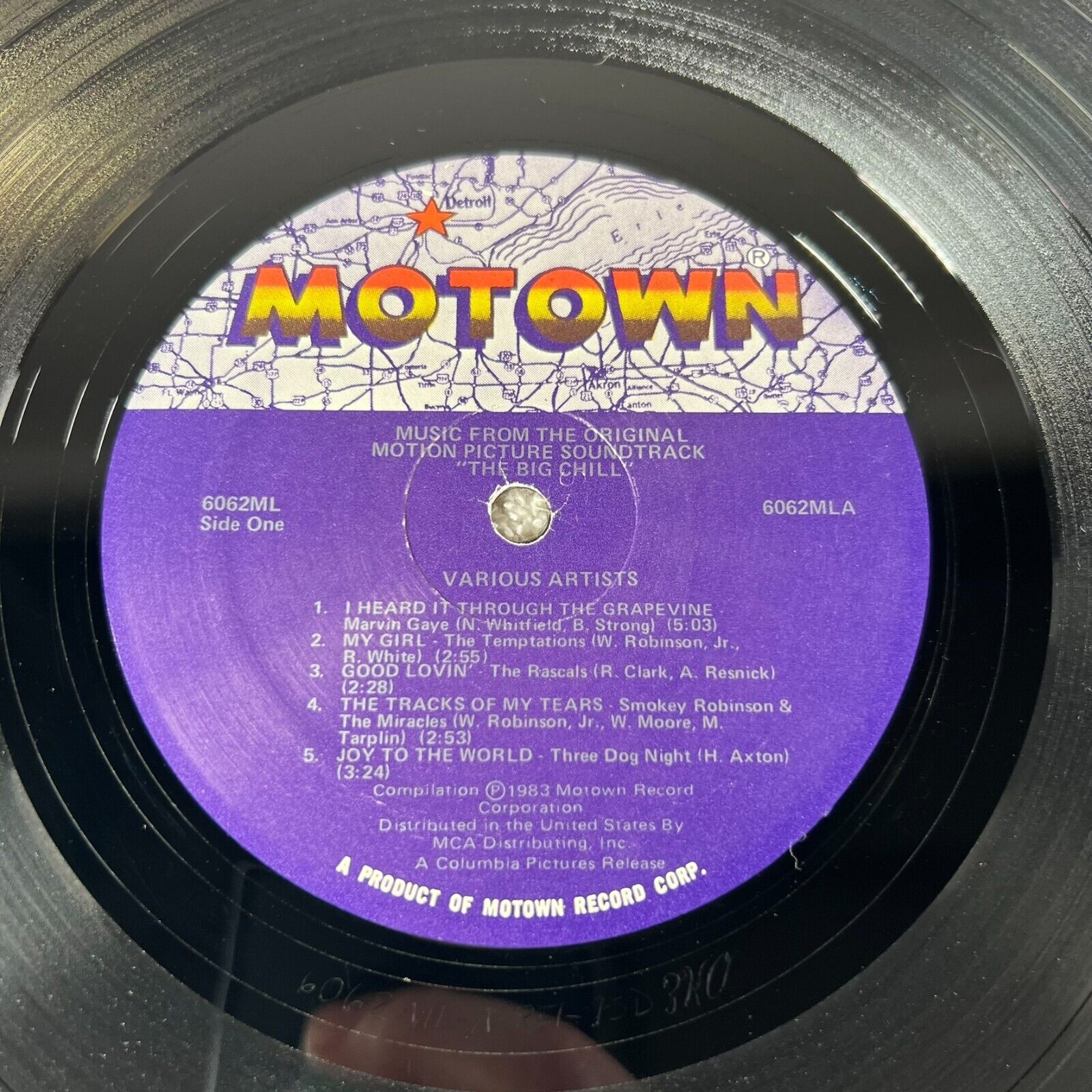 The Big Chill Original Motion Picture Soundtrack Vinyl LP 1983 Motown 6062ML