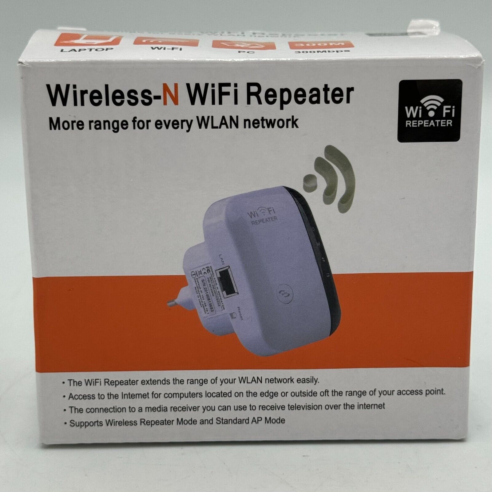 300Mbps WiFi Extender Wireless-N AP Range 802.11Network Repeater Signal Booster