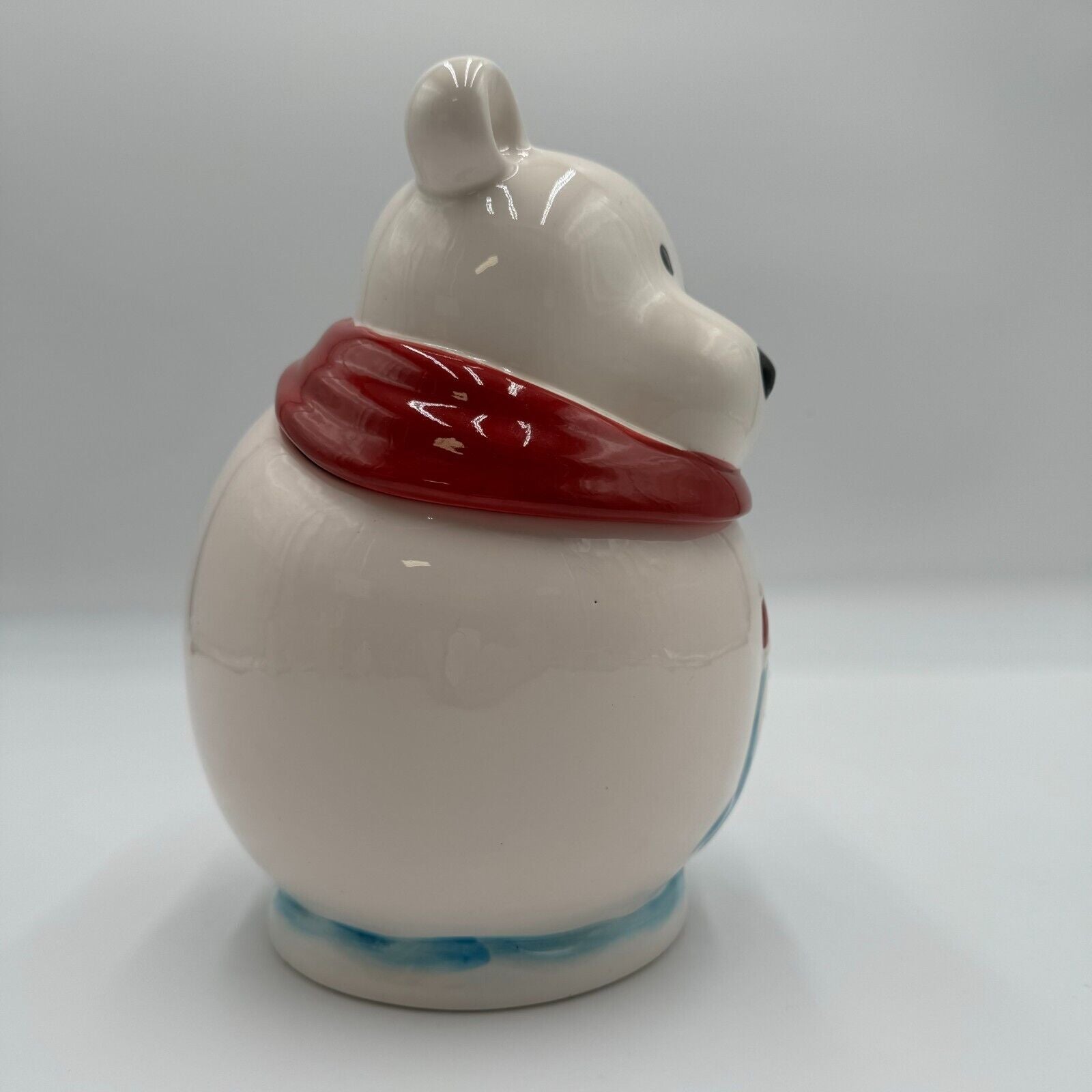 Christmas Teddy Bear  Penguins Cookie Jar Ceramic