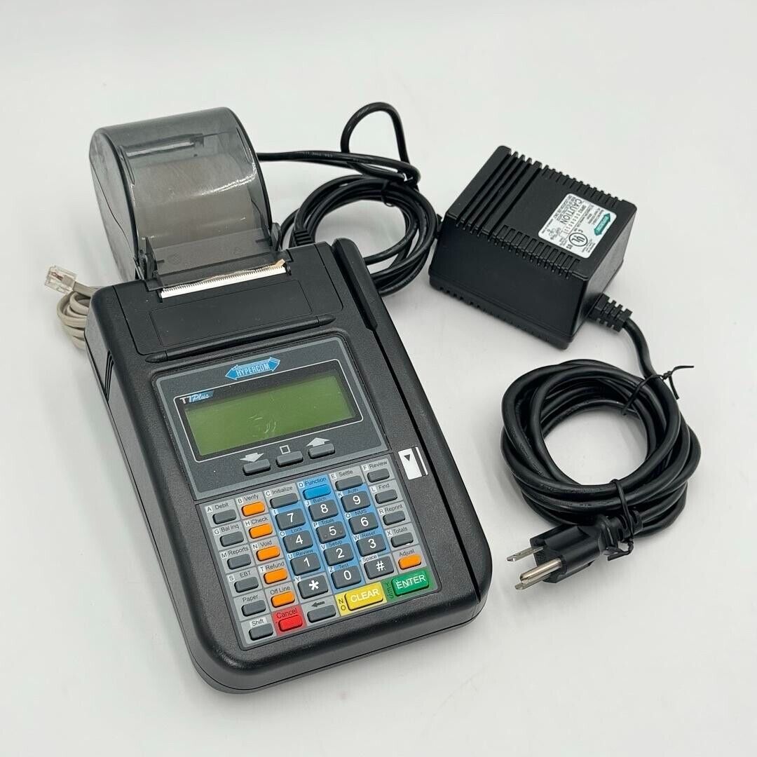 Hypercom T7Plus POS Credit Card Machine Terminal with OEM Power Supply