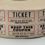 TICKET ROLLS DOUBLE Raffle & Keep SINGLE ADMIT ONE Pre-Owned Big Roll