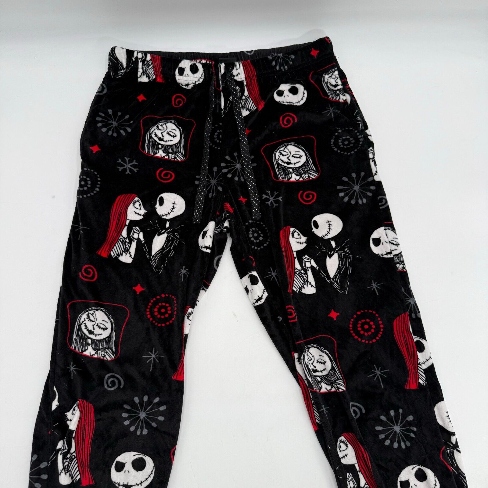 2 Pairs Sweatpants Pink Cats & Black Nightmare Before Christmas Adult Size S,M