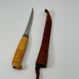 Rare Vintage 1990's J. Marttiini Finland Filet Knife Engraved Signed 4" blade
