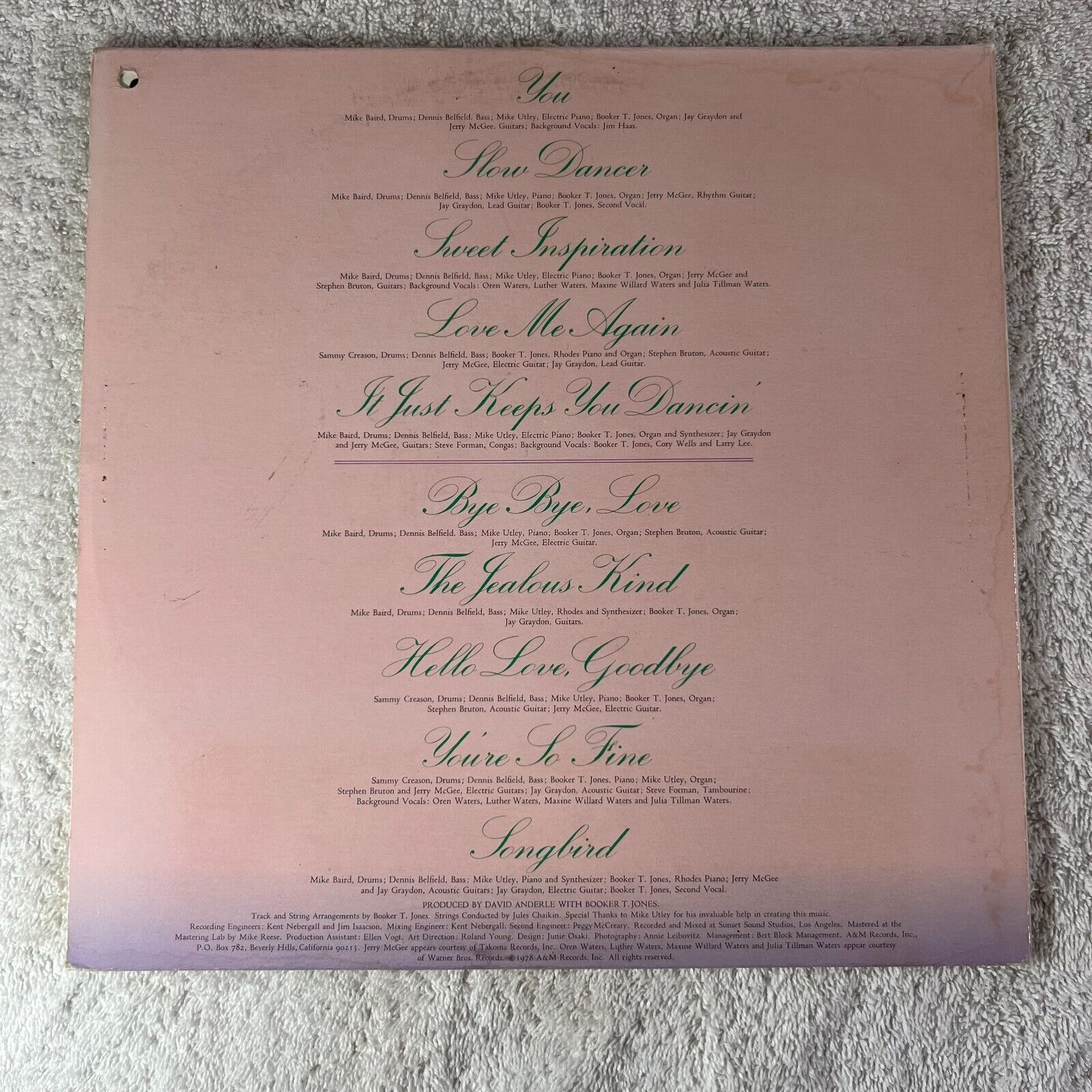 Rita Coolidge Love Me Again LP Vinyl 1978 A&M Records Gatefold