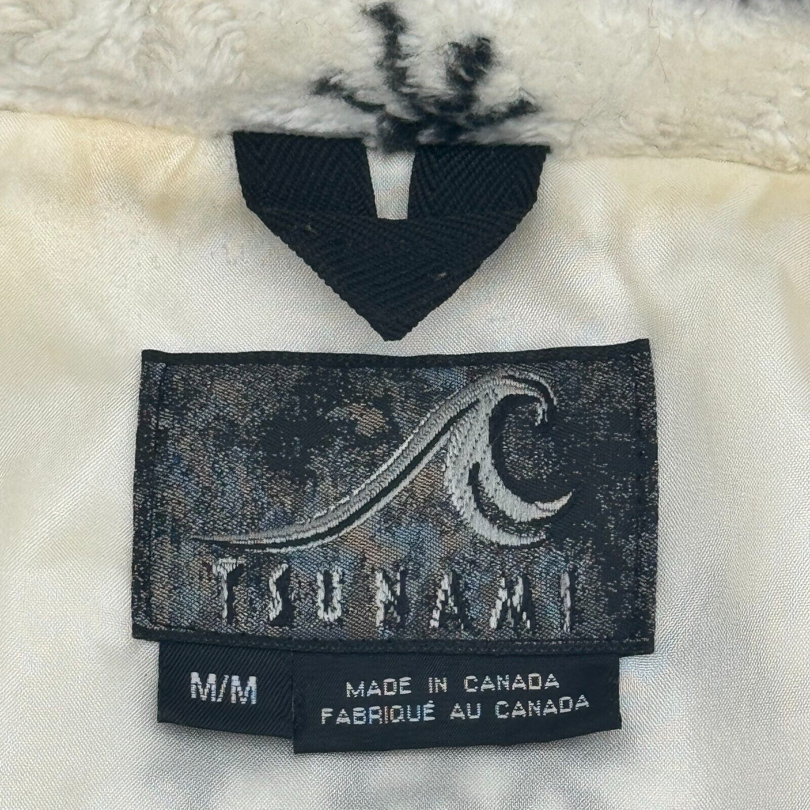 Tsunami Womens Fleece Collared Vest Pockets White Black Snowflake Pattern Size M