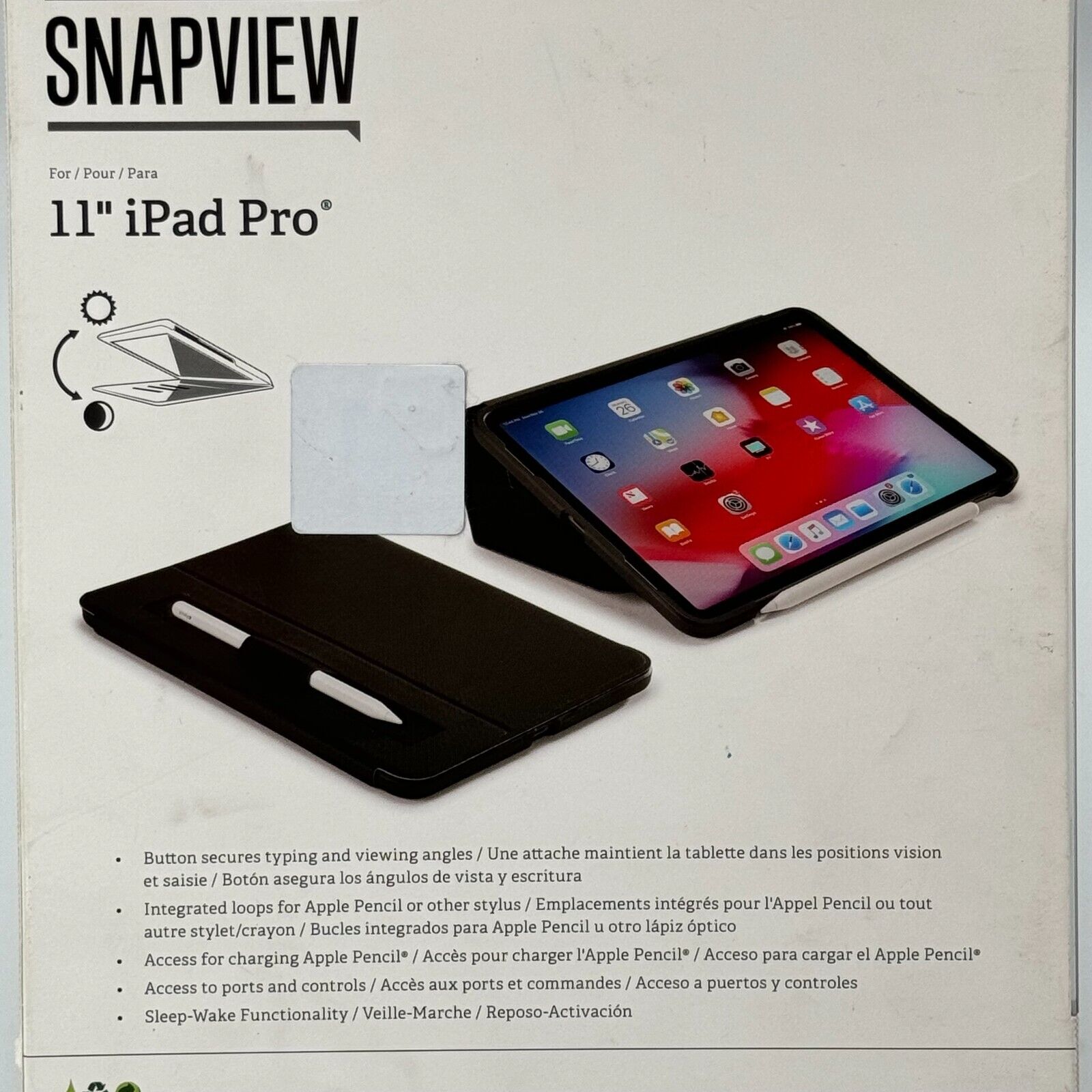 11” iPad Pro Case Logic Snapview Case With Pencil Holder Black - New In Box