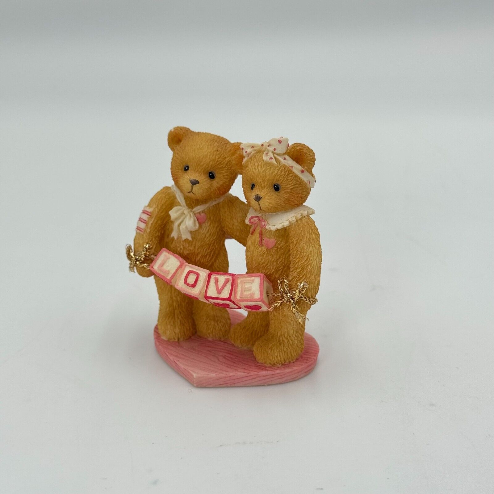 Cherished Teddies Bears & Block Letters L-O-V-E 1996 Figurine 203076 Love