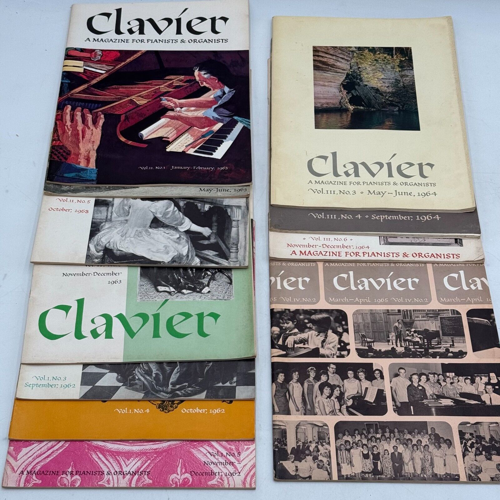 11 Issues of Clavier Magazine Pianists & Orgsnists 1962-65 Vintage Classical