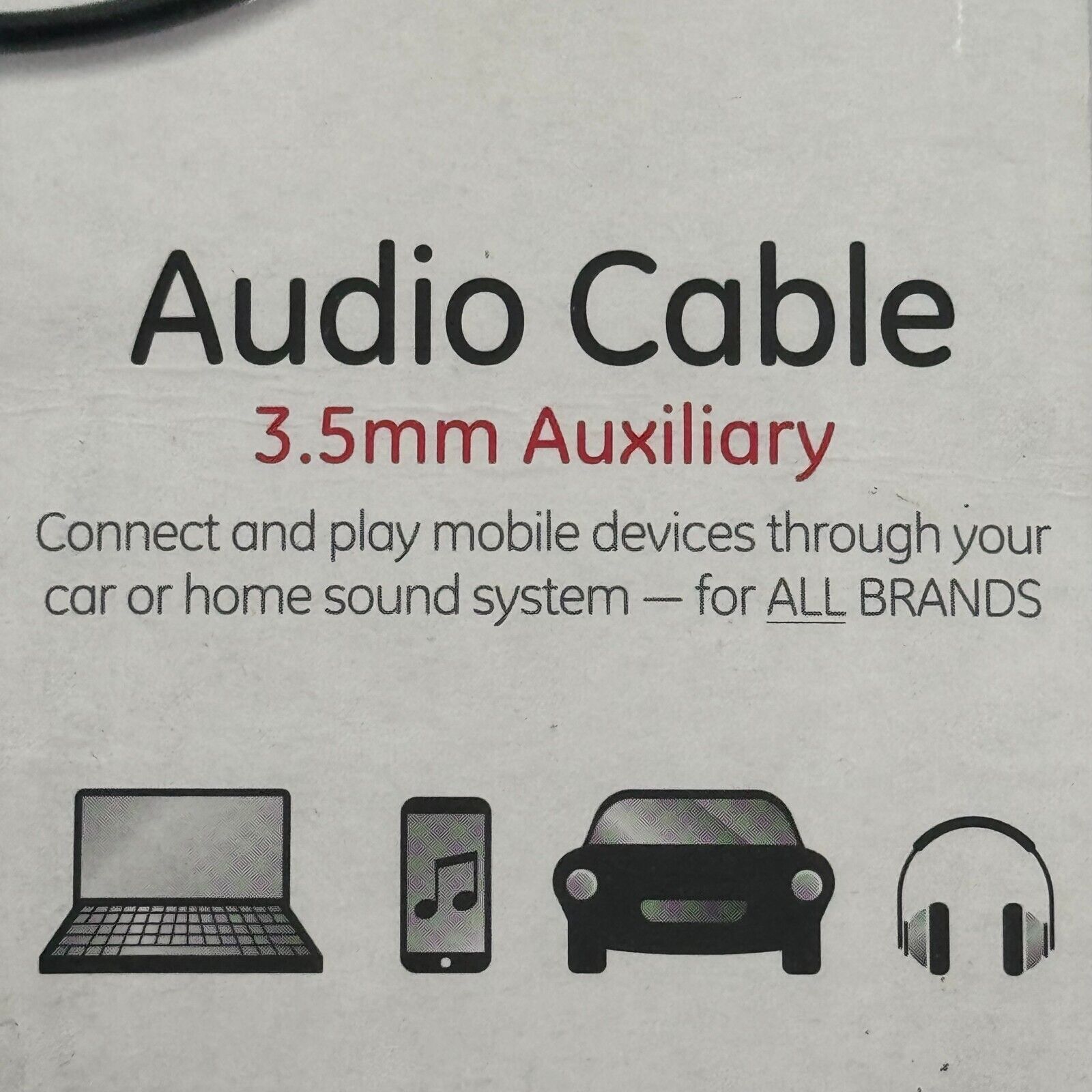 GE Audio Cable 3.5 mm Auxiliary 3ft - New