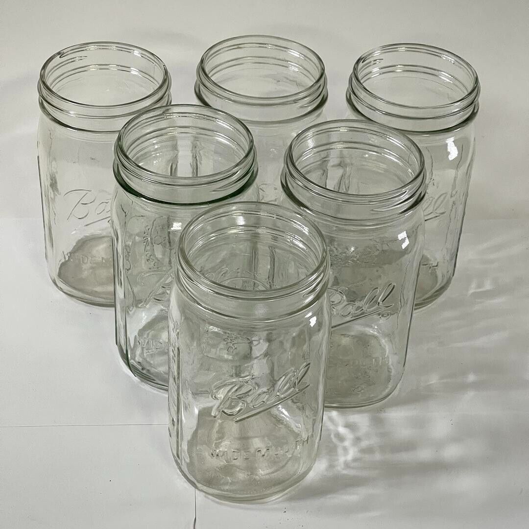 Ball Clear Wide Mouth Measuring Mason Jars No Lids